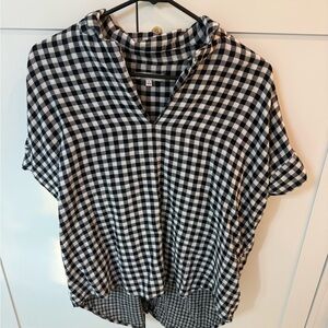 MADEWELL Black and White Checkered Women's Top